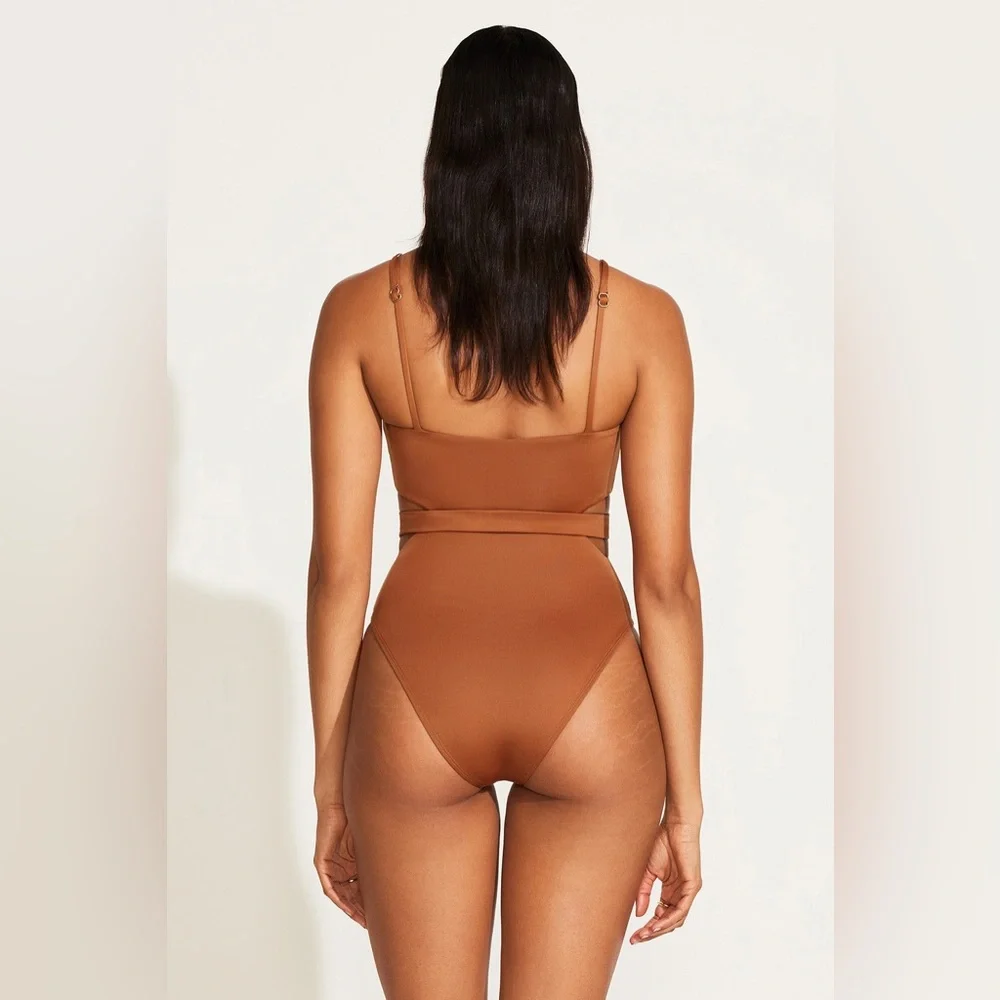 VITAMIN A Luxe Link Belted One Piece - Bronze ReLux, $200